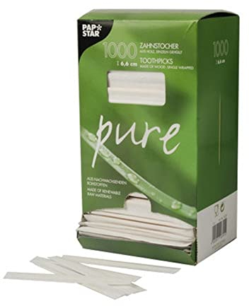 PAPSTAR 1000 Palillos de Dientes Multiusos para Catering, vajilla, Madera única, Referencia 16701