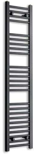 Companyblue Black Heated Towel Rail Radiator | Flat Ladder Bathroom Radiator | 300x1400mm