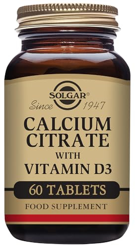 Solgar Calcium Citrate with Vitamin D3 Tablets - Pack of 60 - Healthy Bones & Teeth - High Potency Formula - Gluten Free