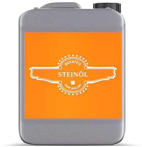 Steinöl 10l Schieferöl, Betonöl, Naturstein Öl, Pflegeöl & Steinimprägnierung I Steinpflegemittel für innen außen I Für Küche, Wohnzimmer, Terrasse, Bad, Keller I Farblos - BEKATEQ BE-855