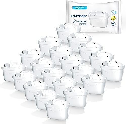 Wessper Cartouche filtrante Compatible avec Brita Maxtra+, Marella Carafe, AmazonBasics, lot de 20