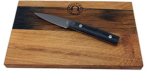 Kai Michel Bras-Serie, Quotidien BK-0025 - Coltello per sbucciare, lama da 7,8 cm + grande tagliere in legno di faggio di quercia, 25 x 15 cm