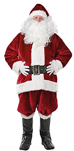Rubie's Official 300085XL Weihnachtsmann-Kostüm für Erwachsene, Purpurfarben, hochwertig, für Herren, Größe XL, Brustumfang 116,8 cm, Taille 91,4-101,6 cm