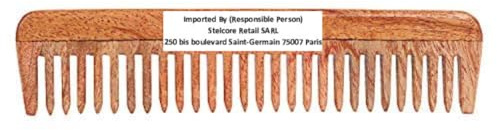 SVATV Handgefertigter Kamm aus Neemholz zum Entwirren von Haaren für dickes, lockiges und welliges Haar, nicht statisch und umweltfreundlich, mit breiter Zahnung für die Haarpflege – N – 76