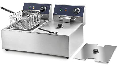 Lacor 69466-69466-Freidora Eléctrica Doble Profesional 2500 W (x2) | En acero inoxidable, para un uso práctico y profesional en cocina; con 12 L de capacidad, práctico y fácil de guardar