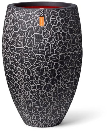 Capi Europe - Gefäß elegant Deluxe Clay NL - 55x85 - Anthrazit - Blumentopf für den Innen- und Außeneinsatz - Übertopf - Pflanztopf - Pflanzgefäß - Kunststoff - KATC1132