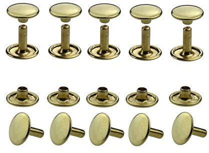 IstaTools Hohlnieten, Doppelkopf, rostfrei, Messing, in 6mm, 7mm, 9mm, 10mm oder 13mm (10, 10x10mm gelb)