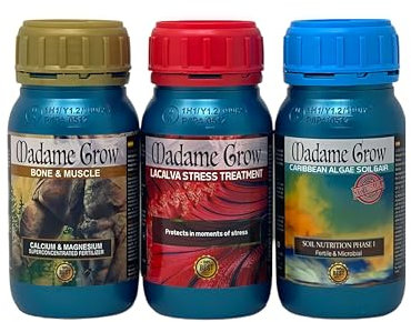 MADAME GROW fertilizante 420 plantas verdes - abono plantas verdes - abono liquido para plantas - fertilizante universal- fertilizante para plantas - frutos aromáticos - (KIT AQUA HUERTO 3x250ml)