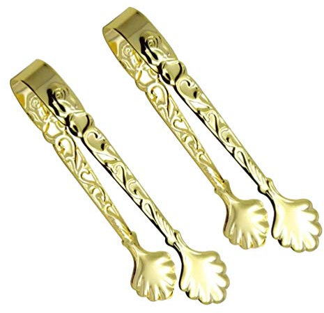 SHERCHPRY Zuckerzange Vintage 2 Stücke Eiszange Rose Griff Zuckerzange Mini Lebensmittel Zange Küche Servierzange Vintage Eiswürfel Clips für Tee Party Bar Trinkgeschirr Zubehör Silber