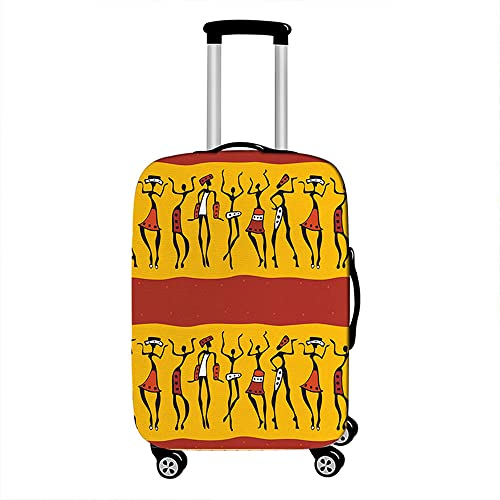 Hixingo Elastisch Reise Kofferhülle Kofferschutzhülle, Traditionell Schutzhülle Staubdichte Reisekoffer Hülle Trolley Case Schutzhülle Reisegepäckabdeckung (XL (30-32 Zoll),Afrika Kunst)