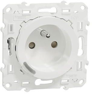 Schneider Electric - Wiser Odace - Prise 2P+T connectée - 16A - zigbee - Blanc - S520559