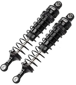 Aluminum 6061-T6 Front Adjustable Spring Dampers (108mm) for Losi 1/10 Rock Rey 4WD Rock Racer LOS03009 Upgrades - Black