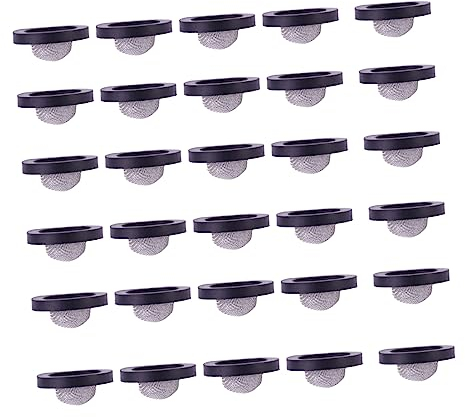 Mobestech Rubber Gasket with Stainless Steel Mesh 40pcs 1/2 Inch Shower Head Filter Plumbing Hose Seal Softens Water Flow Suitable for Car Wash Cleaning Machine Sink Strainer