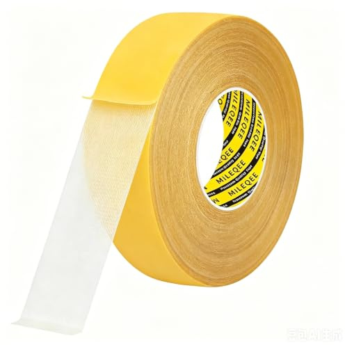 MILEQEE Doppelseitiges Klebeband Extra Stark, 35mm x 20m, Teppich-Klebeband | Transparentes Doppelseitiges Montageband, Wasserdichtes Teppichband, Manuell Abreißbar & Rückstandslos für Fotos, Wände & DIY