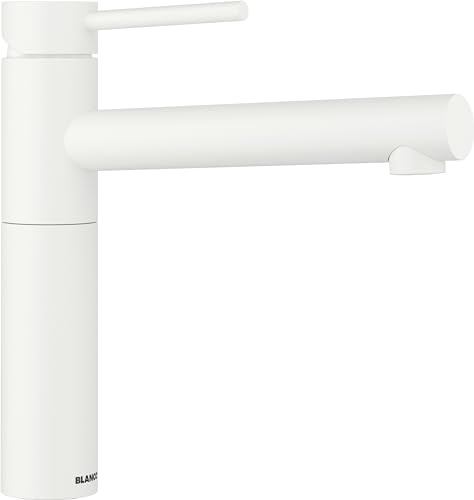 BLANCO ALTA II | Küchenarmatur in silgranitweiß | Hochdruck | [4,5x23,2x22,6 cm] | Gesicherte Wasserqualität & wassersparend | Rückflussverhinderer | Keramik Kartusche