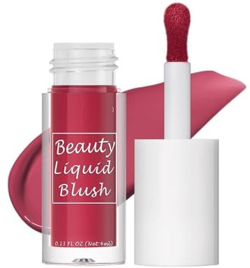 Blush liquide de beauté,Longue durée Blush liquide Pour une couleur très pigmentée,Retouches de maquillage imperméables Ombre à paupières mate,Fard à joues en bâton #1 Baies crémeuses