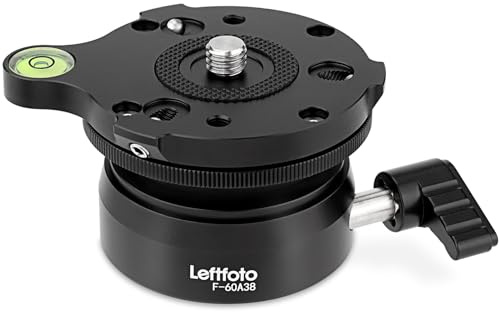 LEFTFOTO Präzisions-Stativ-Nivelliergrundplatte Halterung Foto Zubehör, 360-Grad-Drehung und +/- 15°-Neigung, kompatibel mit DSLR-Camcordern und Monopoden, unterstützt bis zu 10 kg / 22 Pfund
