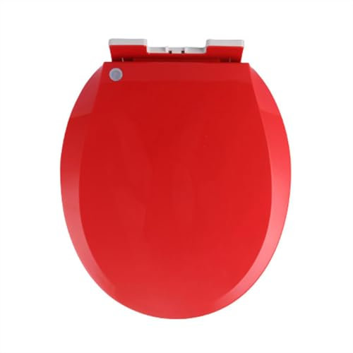 Brigtviee Toilettendeckel Mit Absenkautomatik,Klodeckel Oval Universal,Wc-Sitz Aus Pp-Material,Top-Befestigung,Leicht Abnehmbar Reinigung,41 * 36cm,Wc Brille,Farbiger Toilettensitz,Rot