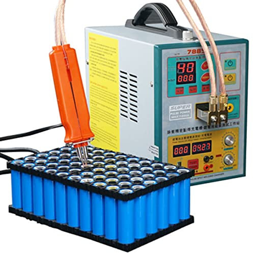 GLJTUO Saldatrice A Punti A Impulsi, Saldatrice A Batteria, Saldatrice A Punti Portatile, Portatile, per 4 File di Batterie 18650, Saldatrice A Punti Portatile da 3,2 Kw, con PE,