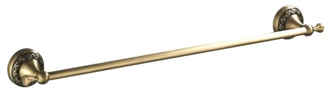 Flybath 20 Inch Towel Bar Antique Brass Exquisite Pattern Carving Rail Single Towel Holder Organizer for Bathroom Kitchen Accessories Wall Mounted, Brushed Bronze