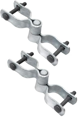 Milageto 1-3/8 Chain Link Fence Gate Hinge Kit Two Sets 3mm Thickness Outdoor Gate Hardware for 1-3/8 35mm Gate Frame & Post