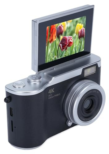 Fotocamera Digitale, 1080p 48 MP da 2,4 Pollici HD Display 18x Zoom Focus Automatico Vlogging Telecamera Anti Shake Fotocamera Compatta per Adolescenti Ragazzi Ragazzi Anziani