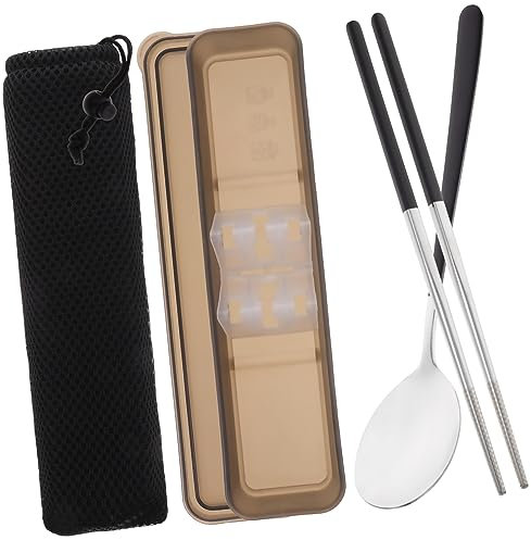 KICHOUSE Utensilios Reutilizables Con Estuche Vajilla De Viaje Cuchara y Palillos