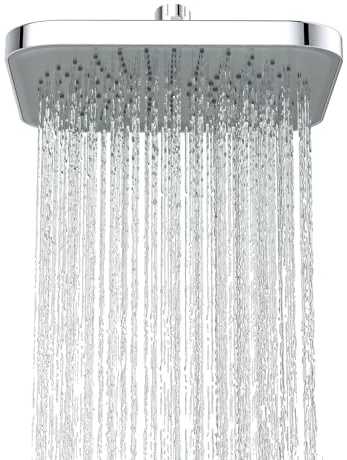 FORIOUS Regenduschkopf 25 cm – Großer Quadratischer Duschkopf aus Edelstahl & ABS, mit 360° Drehgelenk, Hochdruck-Design, Leicht zu Reinigen
