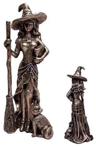 Generisch Halloween Hexen Figuren,Dunkles Fantasy Zierfigur Gothic Deko - Festtagsdeko Gothic Harzskulptur Sammelstück Wohnaccessoire Für Bücherregal Nachttisch Schreibtisch Eingangsbereich