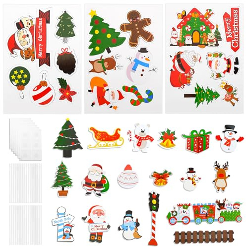 KIPTVO 36PCS Christmas Cake Decorations, Merry Christmas Cake Topper, for Merry Theme Kids Birthday Party Cake Decorations Supplies