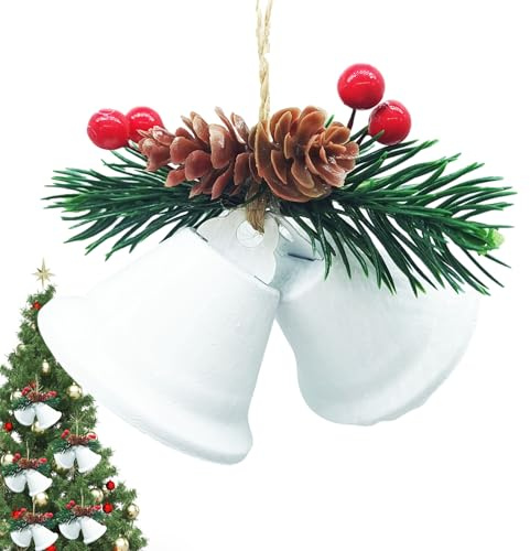 Ornamenti natalizi artificiali, campane natalizie in metallo, decorazione rustica per casa, vacanze, festival, feste, finestre, migliora l'atmosfera