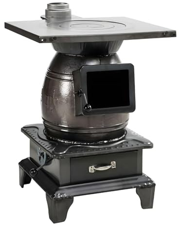 Wood Burning Stove, Pure Cast Iron Carbon Fire Firewood Furnace,Wood Burning Camp Heater,Mini Multi Fuel Stove,for Heating and Cooking,Home Heating,Warming