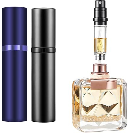 DILUSILK Refillable Perfume Atomiser, Mini Travel Aftershave Dispenser, Small Perfume Spray Bottle, Pocket Size Bottom Filling Perfume Dispenser for Men and Women