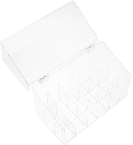 DIYEAH Soporte de Lápiz Labial y Organizador de Maquillaje Tapa para Escritorio, Caja Transparente Compartimentos para Accesorios de Belleza en Tocador