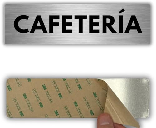 LEIASA Panneau café - 5 x 18 cm - Épaisseur 0,8 mm - Aluminium - Panneau café - Avertissement zone café - Panneau pour salon de repos - Panneau de salle de repas - Témoin zone café - (cafétéria)