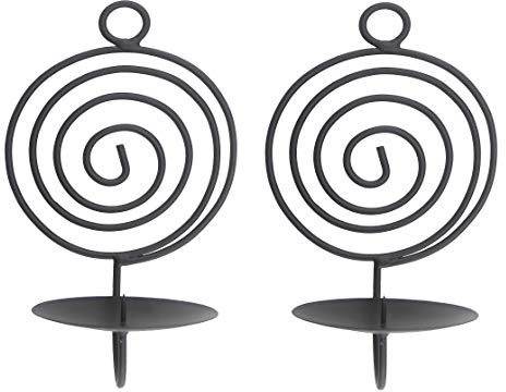 WANDKERZENHALTER Serie | Verschiedene Ausführungen und Formen, Kerzenhalter 2er Set:Kerzenhalter Spirale 301552