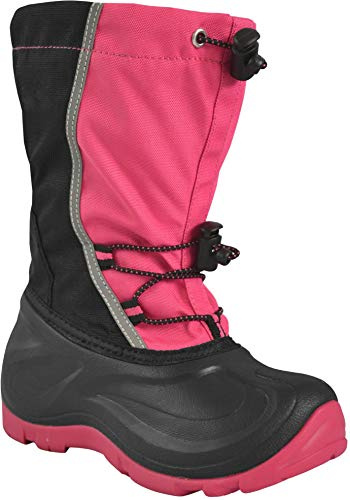 normani Kinderwinterstiefel Snowboots Schneestiefel für Kinder mit herausnehmbaren warmen Thermo Innenschuh Farbe Fuchsia/Schwarz Größe 35