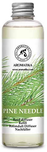 Pine Diffuser Refill 200ml - Fresh & Long Lasting Fragrance - Scented Reed Diffuser - Coniferous Smell - Best for Aromatherapy - Home - Office - Air Fresheners w/Natural Essential Pine Needle Oil