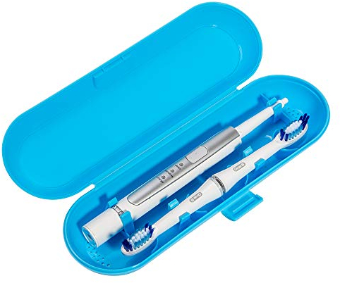 Reise Etui Für Oral B Pulsonic Slim 1000/1100 Schallzahnbürste 1 Handstück Und 2 Aufsteckbürsten - Blau