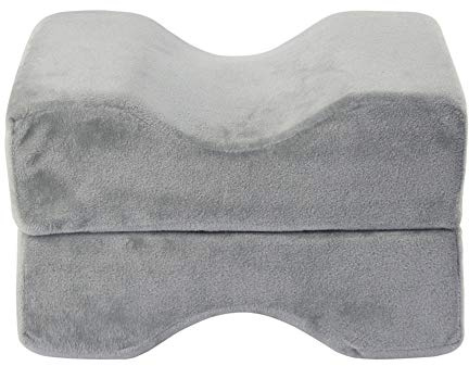 Atmungsaktives Memory Foam Kniekissen Beinpositionierer Hüfte Ischias Rückenschmerzen Relief Kissen für Rückseite Bauch(Grau)