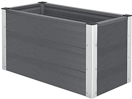 NEU.HOLZ WPC Pflanztopf Esens 100x50x50cm Grau Pflanzkübel Blumenkübel Pflanzkasten Blumenkasten