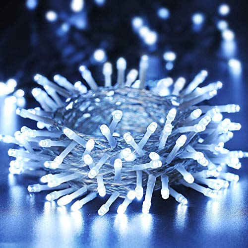 BrizLabs Guirlande Lumineuse Sapin de Noël, 20M 200 LED Guirlandes Lumineuses Extérieure Électrique 8 Modes Etanche Fairy Lights pour Maison Intérieure Fête Mariage Fenêtre Décoration, Blanc Froid