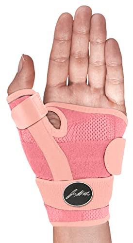 Dr. Arthritis Von Ärzten Entworfen Handgelenk Bandage Daumenbandage Links/Rechts Handgelenkstütze mit Daumenschiene Stabilisierende Handgelenkbandage mit Daumenortthese, Einzelpack, Pink