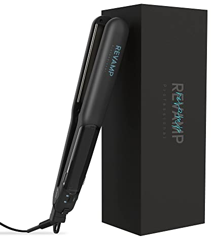REVAMP Steam Care Ceramic Hair Straighteners - Steam Straighteners, Ceramic Ionic Plates for Versatile Frizz Free Styling, Straightening, Ultra Fast Heat, Salon Professional Hair Straightener