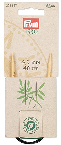 Prym 222527 Rundstricknadel Prym 1530, Bambus, 40cm, 4,5mm, Holzfarben