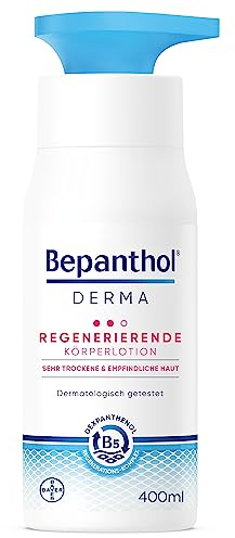 Bepanthol DERMA Regenerierende Körperlotion, Körperpflege für empfindliche und sehr trockene Haut, dermatologisch getestete Feuchtigkeitscreme mit Dexpanthenol, 400 ml Pumpspender