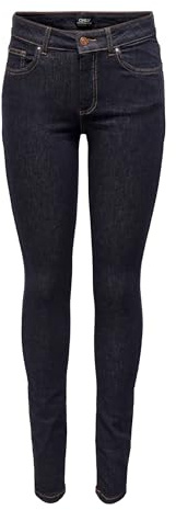 ONLY ONLBLUSH Mid SK STAYBLUE DNM REA023 Noos, Jeans da Donna, Dark Blue Denim, XS/30