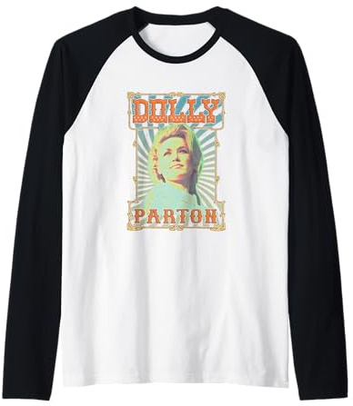 Dolly Parton Vintage Print Raglan Baseball Tee