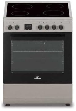 Cuisiniere vitrocéramique CONTINENTAL EDISON CECV60FCS - 4 feux - L58,8 xP61 xH83 cm - Silver