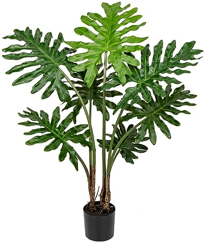90cm/3Ft Kunstpflanze Groß Monstera-Blatt im Topf Künstlicher Baum für den Innen- und Außenbereich Moderne Dekoration, Dekoration Badezimmer Wohnzimmer Schlafzimmer Balkon, Einweihungsgeschenk